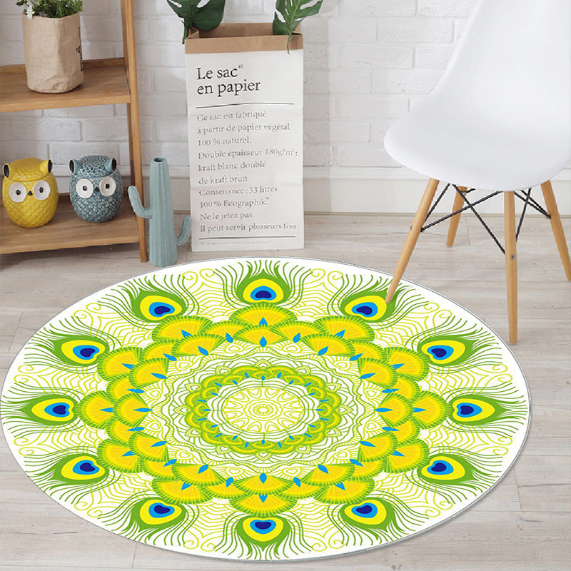 BowLift | Art Deco Moroccan Carpet Multicolored Mandala Carpet Pet-Friendly Machine Washable Non-Slip Rug for Bedroom