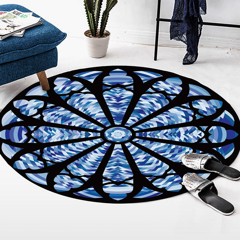 Art Deco Morocco Rug Multi-Colored Mandala Rug Pet-Friendly Machine Washable Non-Slip Rug for Bedroom | Bowlift