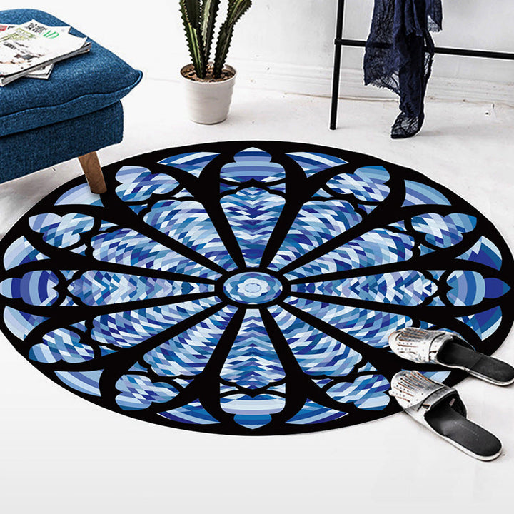 Art Deco Morocco Rug Multi-Colored Mandala Rug Pet-Friendly Machine Washable Non-Slip Rug for Bedroom | Bowlift