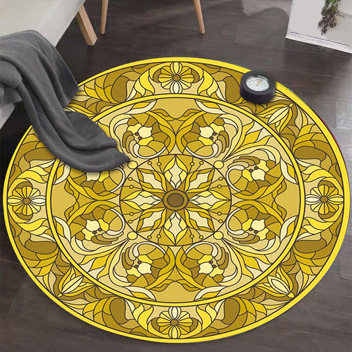 Art Deco Morocco Rug Multi-Colored Mandala Rug Pet-Friendly Machine Washable Non-Slip Rug for Bedroom | Bowlift