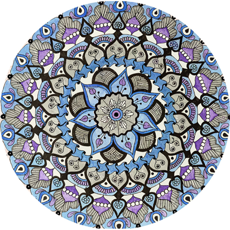 Classic Multi Color Moroccan Carpet Synthetic Mandala Print Rug Pet Friendly Non-Slip Washable Rug for Home | Bowlift