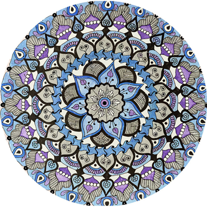 Classic Multi Color Moroccan Carpet Synthetic Mandala Print Rug Pet Friendly Non-Slip Washable Rug for Home | Bowlift