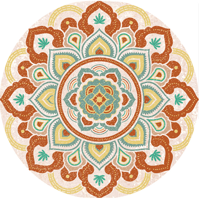 Classic Multi Color Moroccan Carpet Synthetic Mandala Print Rug Pet Friendly Non-Slip Washable Rug for Home | Bowlift