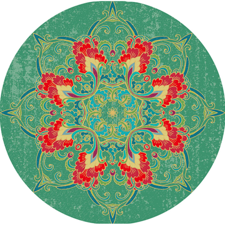 Classic Multi Color Moroccan Carpet Synthetic Mandala Print Rug Pet Friendly Non-Slip Washable Rug for Home | Bowlift