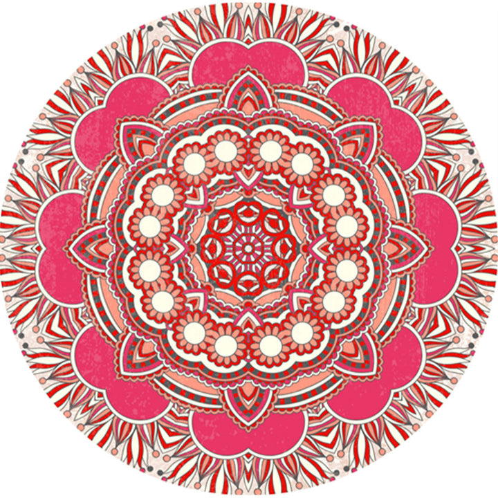 Classic Multi Color Moroccan Carpet Synthetic Mandala Print Rug Pet Friendly Non-Slip Washable Rug for Home | Bowlift