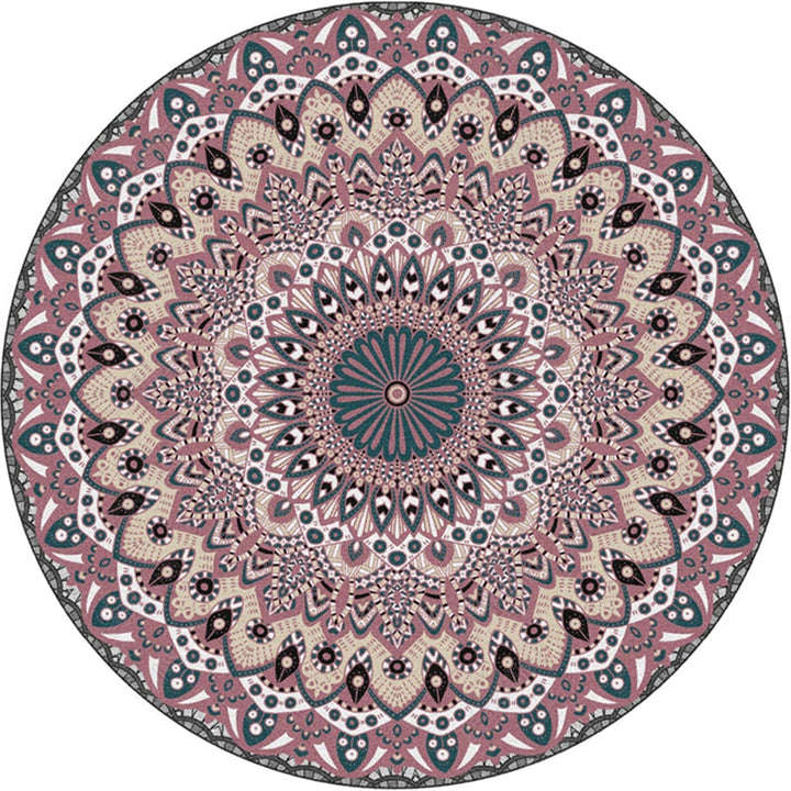 BowLift | Moroccan Door Mat Multicolored Mandala Rug Polypropylene non-slip stain-resistant machine washable Rug