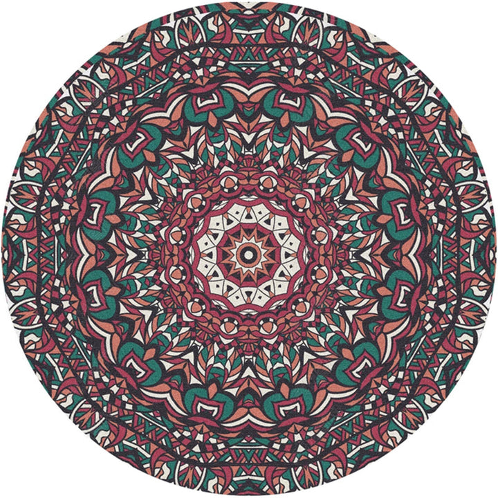 Moroccan Door Mat Multicolored Mandala Rug Polypropylene Non-Slip Stain-Resistant Machine Washable Rug | Bowlift