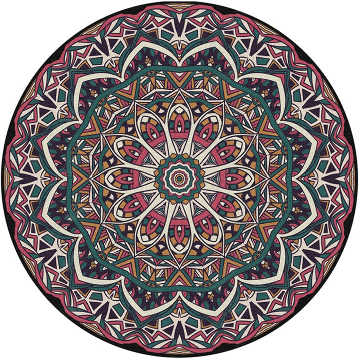 BowLift | Moroccan Door Mat Multicolored Mandala Rug Polypropylene non-slip stain-resistant machine washable Rug