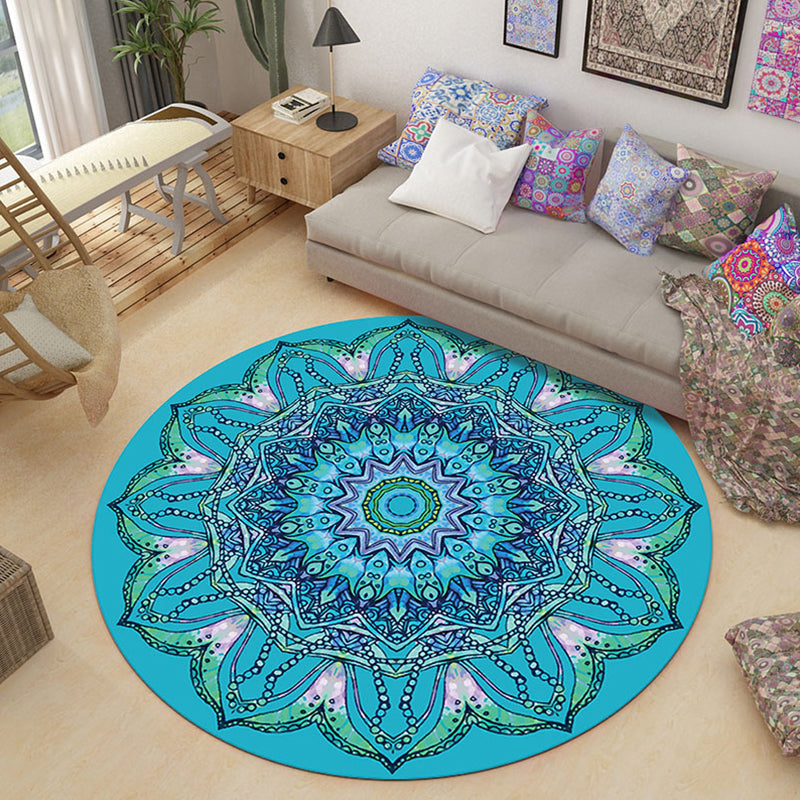 BowLift | Luxurious Moroccan Carpet Multicolored Mandala Carpet Non-slip, dirt-repellent, pet-friendly carpet for home décor