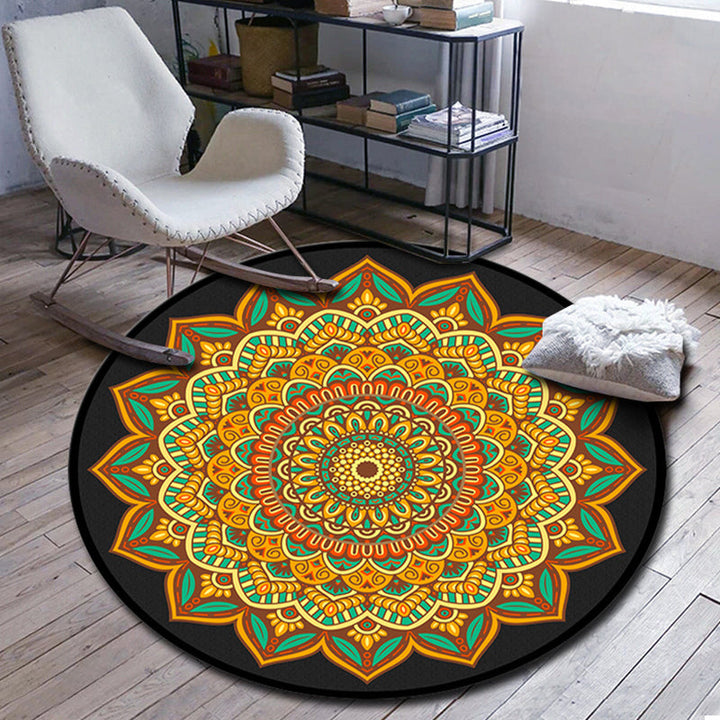 Folks Multicolor Mandala Rug Synthetic Moroccan Rug Machine Washable Non-Slip Pet-Friendly Rug for Living Room | Bowlift