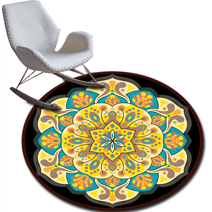 Folks Multicolor Mandala Rug Synthetic Moroccan Rug Machine Washable Non-Slip Pet-Friendly Rug for Living Room | Bowlift