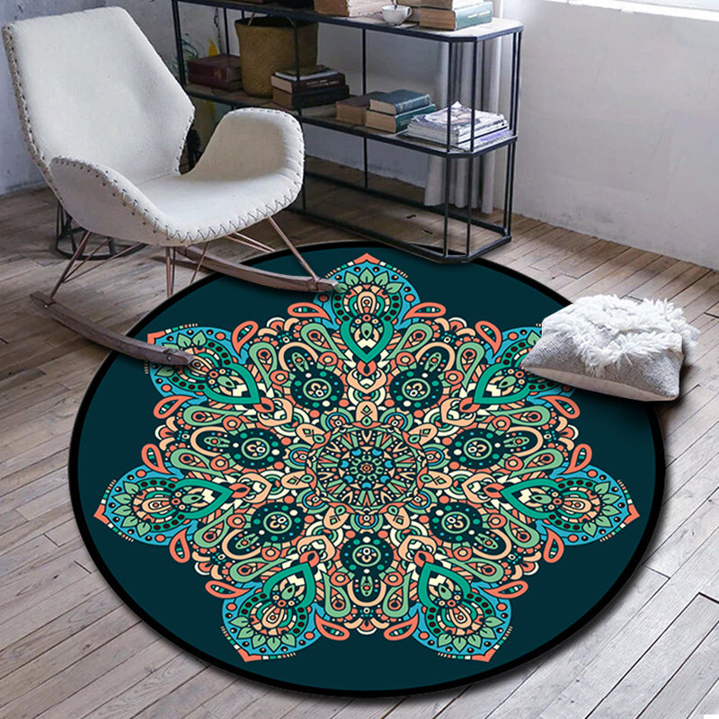 Folks Multicolor Mandala Rug Synthetic Moroccan Rug Machine Washable Non-Slip Pet-Friendly Rug for Living Room | Bowlift