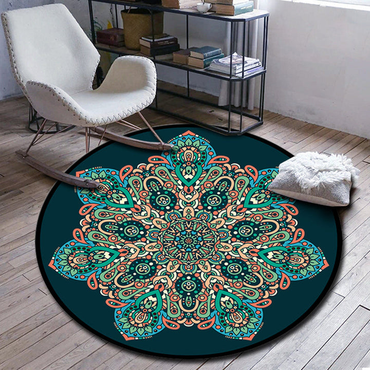 Folks Multicolor Mandala Rug Synthetic Moroccan Rug Machine Washable Non-Slip Pet-Friendly Rug for Living Room | Bowlift