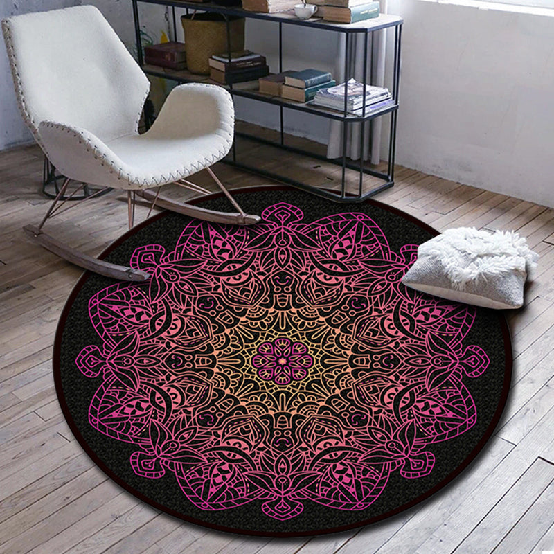 BowLift | Folks Multicolor Mandala Rug Synthetic Moroccan Rug Machine Washable Non-Slip Pet Friendly Living Room Rug
