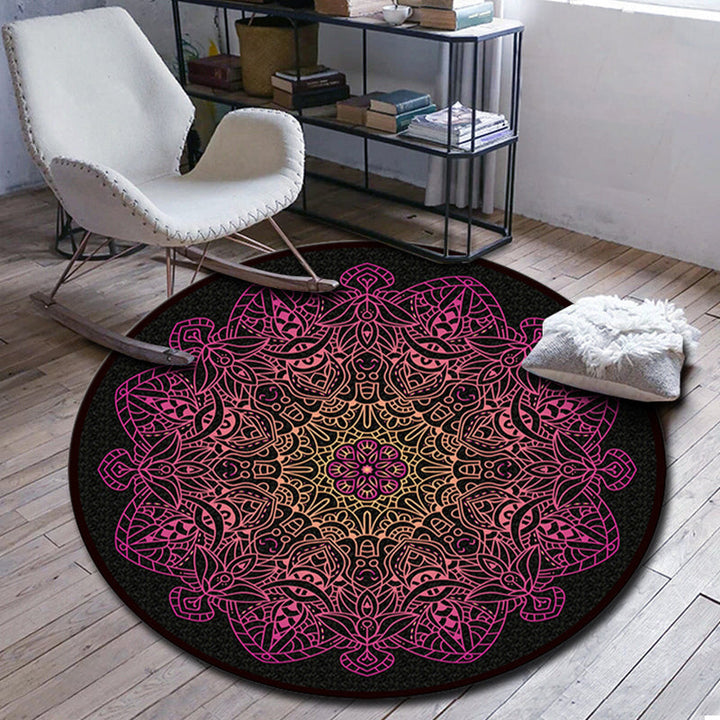 Folks Multicolor Mandala Rug Synthetic Moroccan Rug Machine Washable Non-Slip Pet-Friendly Rug for Living Room | Bowlift