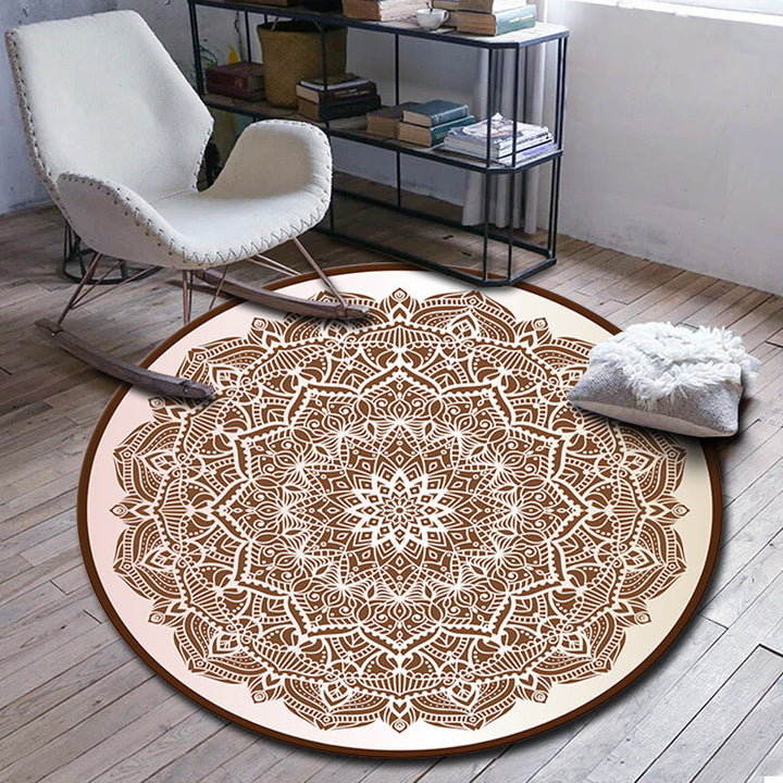 Folks Multicolor Mandala Rug Synthetic Moroccan Rug Machine Washable Non-Slip Pet-Friendly Rug for Living Room | Bowlift