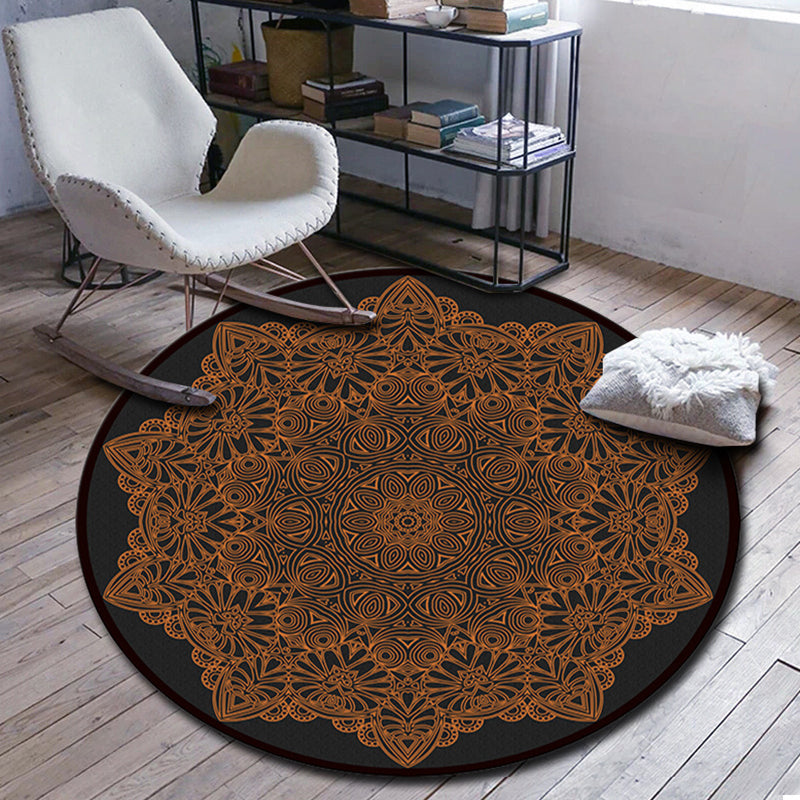 BowLift | Folks Multicolor Mandala Rug Synthetic Moroccan Rug Machine Washable Non-Slip Pet Friendly Living Room Rug