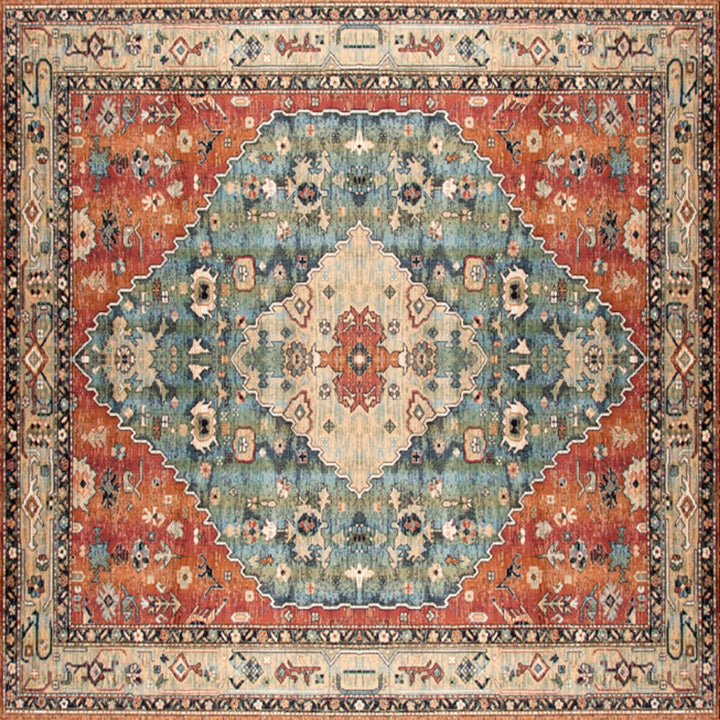 BowLift | Shabby Chic Floral Area Rug Multicolor Persian Carpet Polypropylene Anti-Slip Backing Washable Pet-Friendly Rug for Foyer