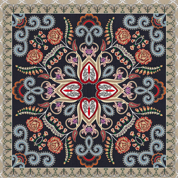 BowLift | Shabby Chic Floral Area Rug Multicolor Persian Carpet Polypropylene Anti-Slip Backing Washable Pet-Friendly Rug for Foyer
