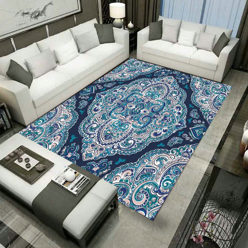 BowLift | Large Persian rug multicolored jacquard-printed rug washable non-slip backing pet-friendly rug for the living room