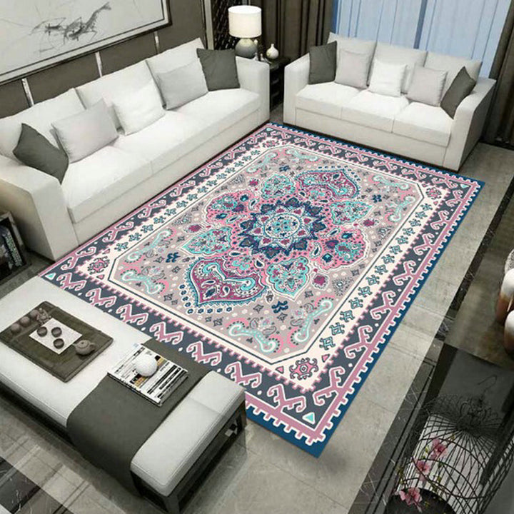 BowLift | Large Persian rug multicolored jacquard-printed rug washable non-slip backing pet-friendly rug for the living room