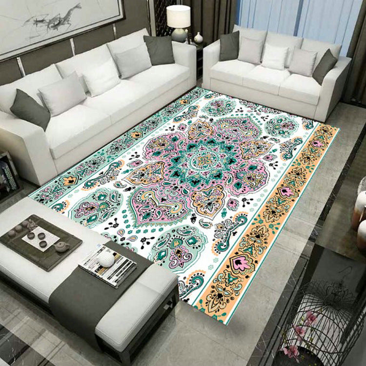 BowLift | Large Persian rug multicolored jacquard-printed rug washable non-slip backing pet-friendly rug for the living room