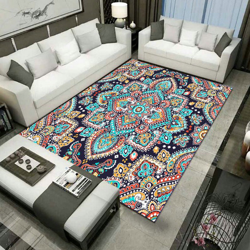 BowLift | Large Persian rug multicolored jacquard-printed rug washable non-slip backing pet-friendly rug for the living room