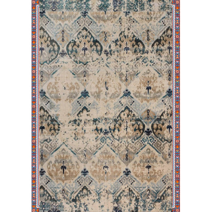 BowLift | Persian Home Rug Multicolored Symmetrical Print Rug Polyester Non-Slip Backing Machine Washable Stain Resistant Rug