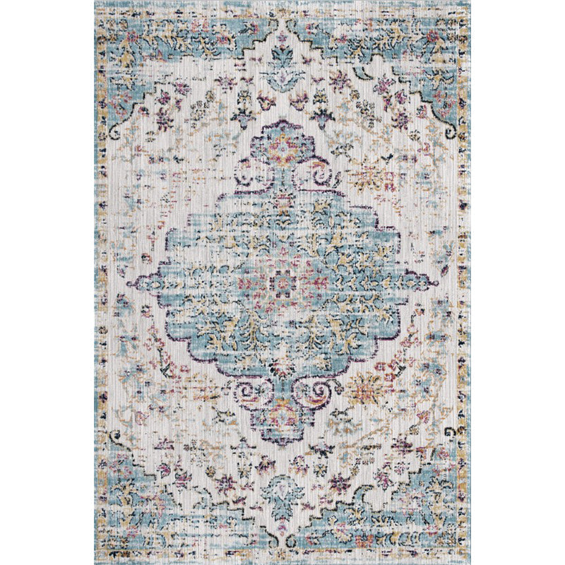 BowLift | Persian Home Rug Multicolored Symmetrical Print Rug Polyester Non-Slip Backing Machine Washable Stain Resistant Rug