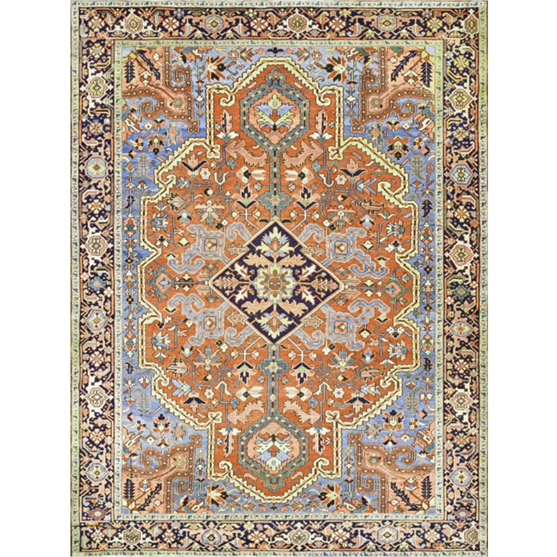 BowLift | Persian Home Rug Multicolored Symmetrical Print Rug Polyester Non-Slip Backing Machine Washable Stain Resistant Rug