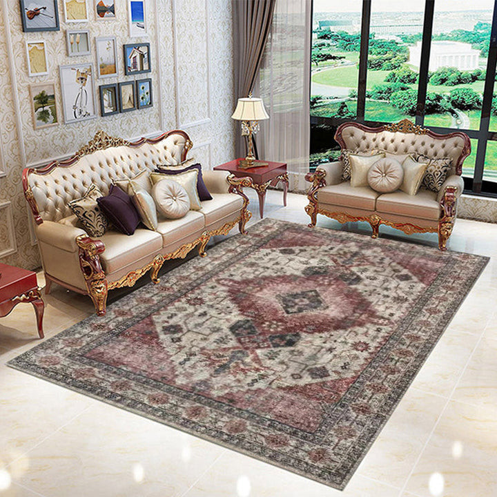 Classic multicolored Persian carpet polypropylene floral carpet washable stain resistant non-slip carpet for guest room | Bowlift