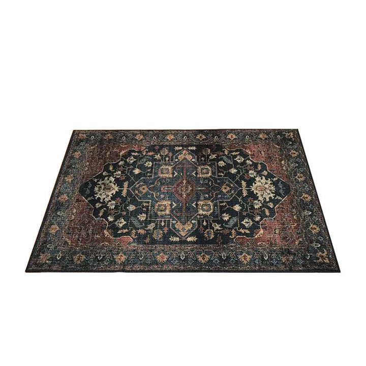 Classic multicolored Persian carpet polypropylene floral carpet washable stain resistant non-slip carpet for guest room | Bowlift