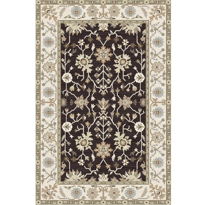 Whitewash Jacquard printed rug Multicolored Persian rug Synthetic Non-slip Washable Stain-resistant rug for tearoom | Bowlift