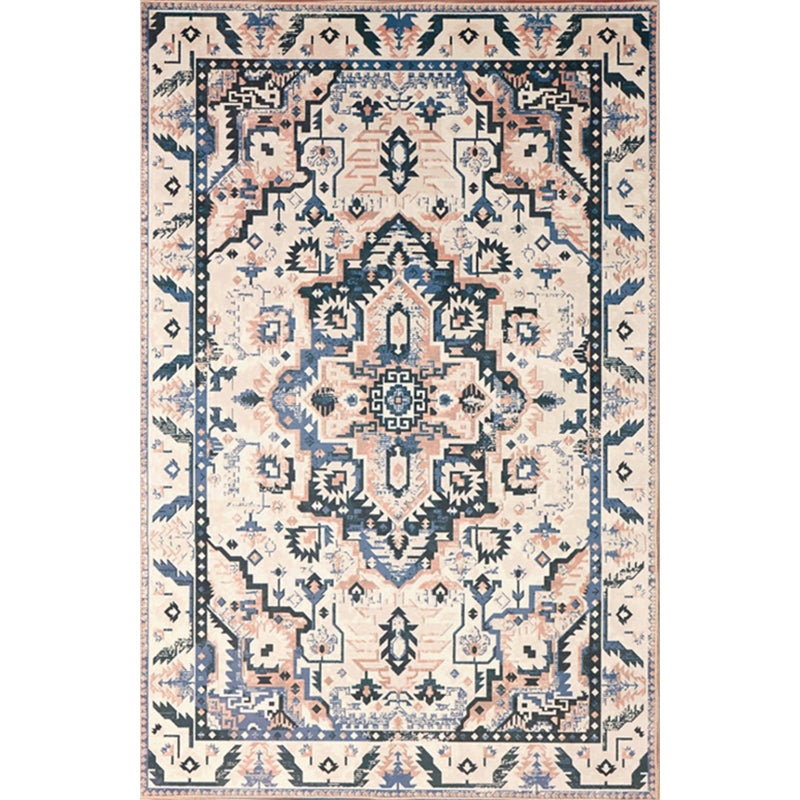 Whitewash Jacquard printed rug Multicolored Persian rug Synthetic Non-slip Washable Stain-resistant rug for tearoom | Bowlift