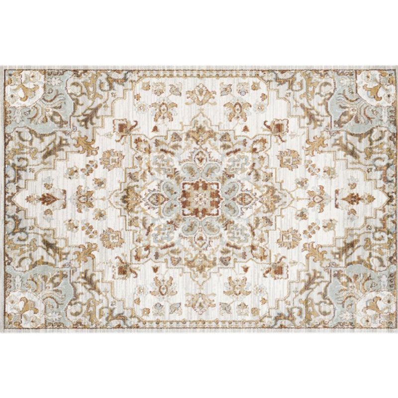 Whitewash Jacquard printed rug Multicolored Persian rug Synthetic Non-slip Washable Stain-resistant rug for tearoom | Bowlift