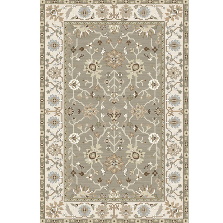 Whitewash Jacquard printed rug Multicolored Persian rug Synthetic Non-slip Washable Stain-resistant rug for tearoom | Bowlift
