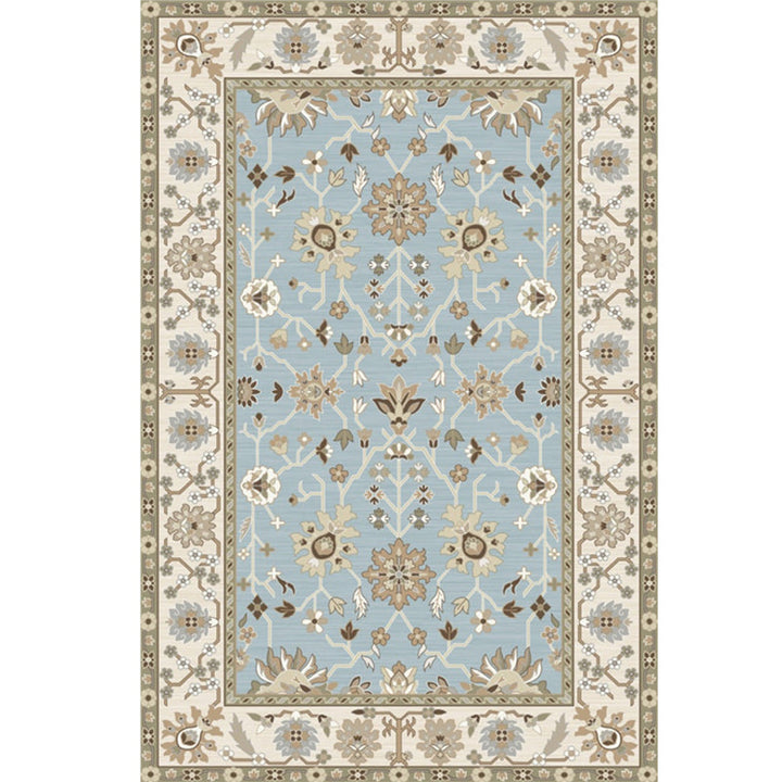 Whitewash Jacquard printed rug Multicolored Persian rug Synthetic Non-slip Washable Stain-resistant rug for tearoom | Bowlift