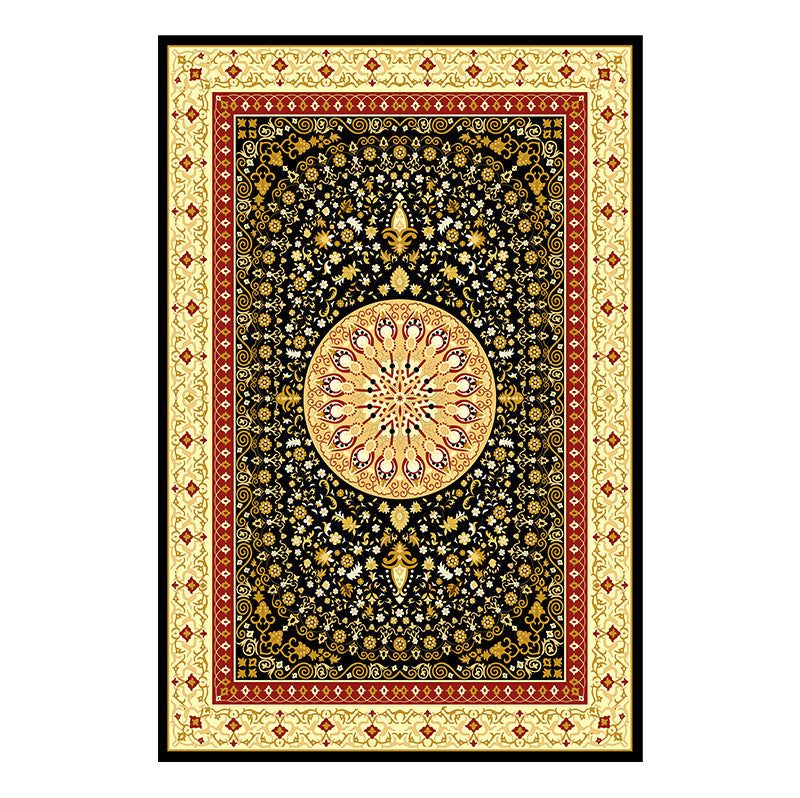 BowLift | Traditional Multicolored Moroccan Carpet Polypropylene Floral Carpet Non-Slip Backing Pet Friendly Stain Resistant Carpet for Living Room