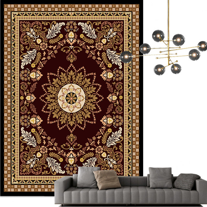 Traditional Multi-Color Moroccan Carpet Polypropylene Flower Carpet Non-Slip Backing Pet Friendly Stain Resistant Carpet for the Living Room | Bowlift