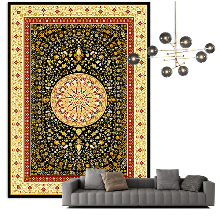 BowLift | Traditional Multicolored Moroccan Carpet Polypropylene Floral Carpet Non-Slip Backing Pet Friendly Stain Resistant Carpet for Living Room