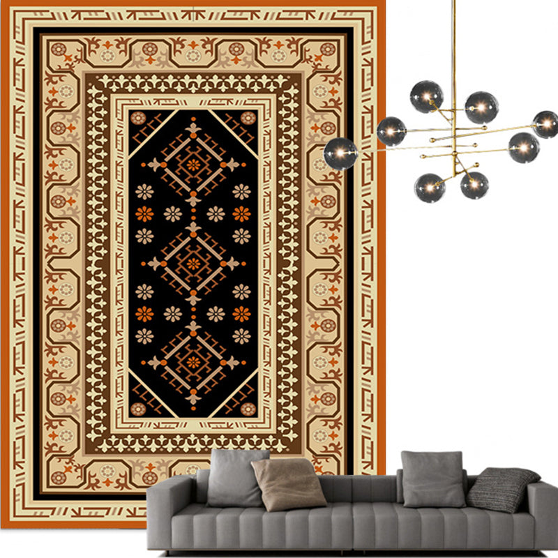 BowLift | Traditional Multicolored Moroccan Carpet Polypropylene Floral Carpet Non-Slip Backing Pet Friendly Stain Resistant Carpet for Living Room