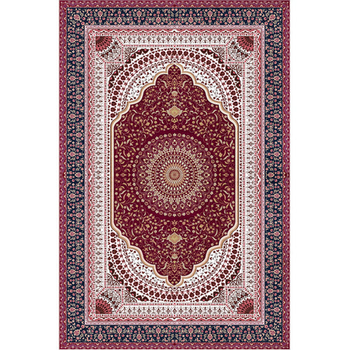 Magnificent Floral Printed Rug Multi-Color Moroccan Rug Polyester Washable Non-Slip Underlay Stain-Resistant Carpet for Guest Room | Bowlift