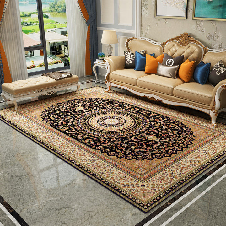 Magnificent Floral Printed Rug Multi-Color Moroccan Rug Polyester Washable Non-Slip Underlay Stain-Resistant Carpet for Guest Room | Bowlift