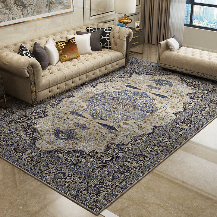 Magnificent Floral Printed Rug Multi-Color Moroccan Rug Polyester Washable Non-Slip Underlay Stain-Resistant Carpet for Guest Room | Bowlift