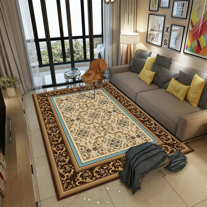 BowLift | Moroccan Style Bedroom Rug Multicolor Floral Pattern Rug Polyester Washable Pet Friendly Non-Slip Back Rug