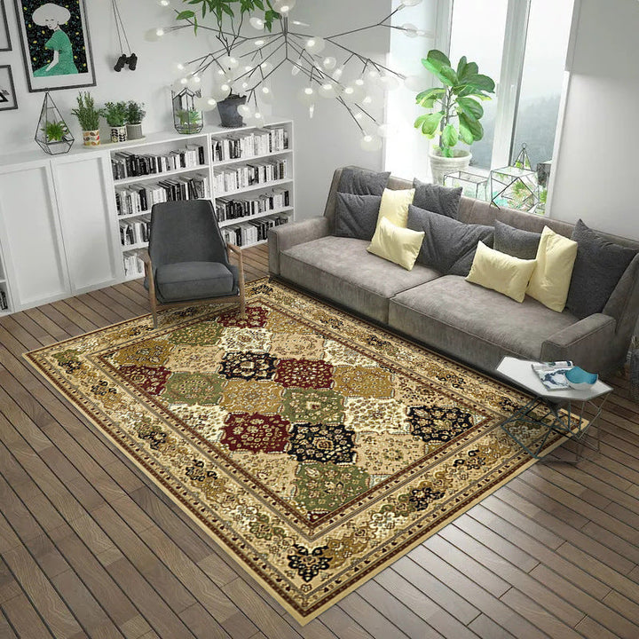 BowLift | Moroccan Style Bedroom Rug Multicolor Floral Pattern Rug Polyester Washable Pet Friendly Non-Slip Back Rug