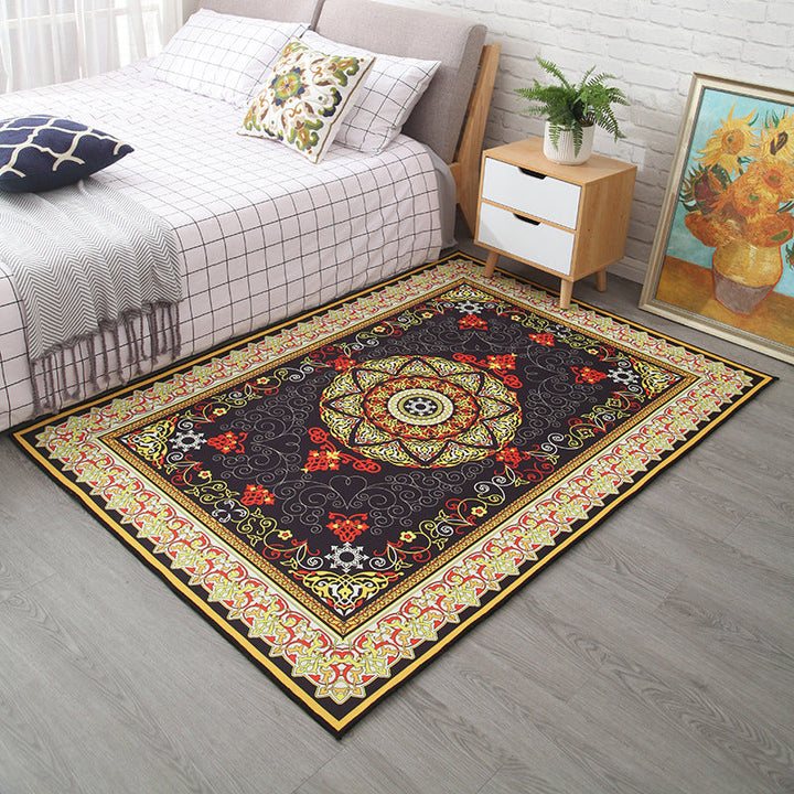 BowLift | Moroccan Style Bedroom Rug Multicolor Floral Pattern Rug Polyester Washable Pet Friendly Non-Slip Back Rug