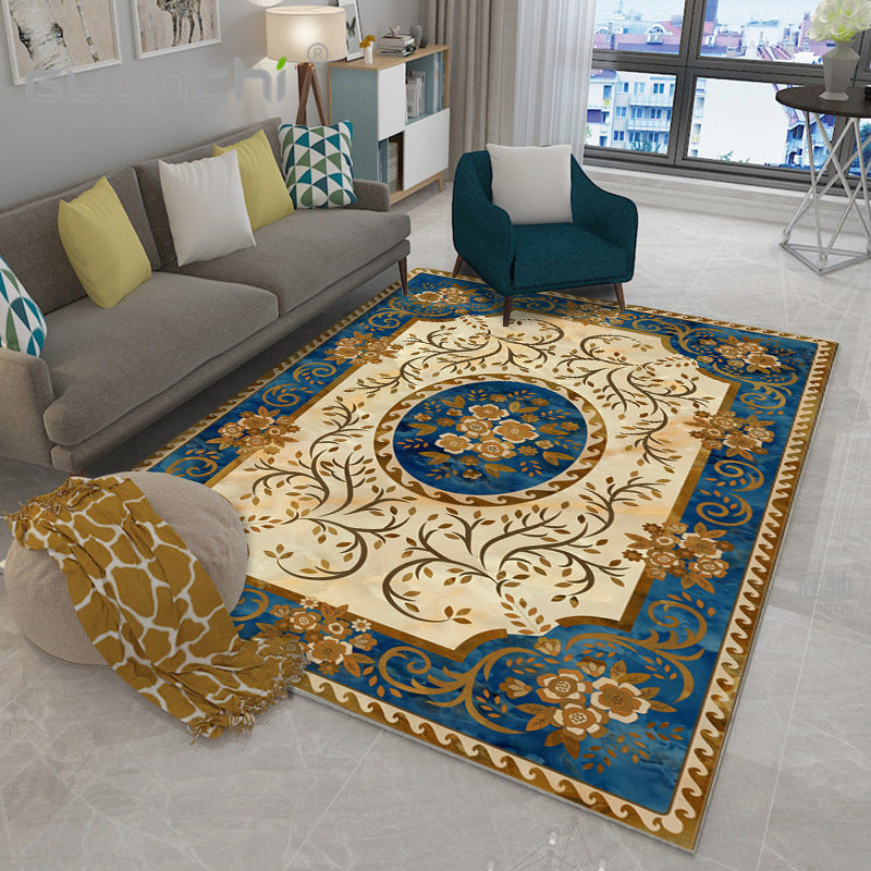 BowLift | Moroccan Style Bedroom Rug Multicolor Floral Pattern Rug Polyester Washable Pet Friendly Non-Slip Back Rug