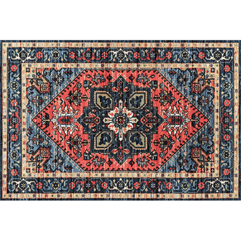 BowLift | Rustic Tribal Print Area Rug Multicolored Moroccan Rug Synthetic Washable Non-Slip Pet-Friendly Rug for the Room