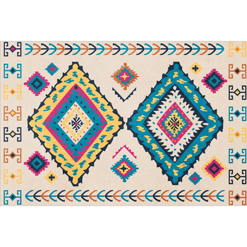 BowLift | Beautiful Moroccan Rug Multicolored symmetrical printed carpet non-slip machine washable pet-friendly rug for the room